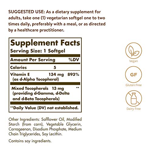 Solgar Vitamina E - (002320005), 100 Cápsulas