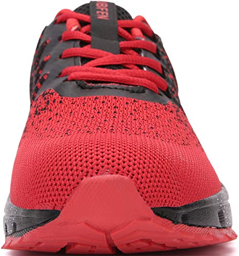 SOLLOMENSI Zapatillas de Deporte Hombres Mujer Running Zapatos para Correr Gimnasio Sneakers Deportivas Padel Transpirables Casual Montaña 38 EU H Rojo