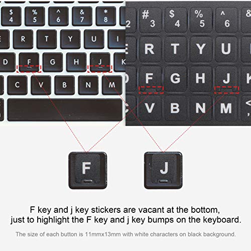 SOLUSTRE 10 pegatinas universales para teclado inglés de repuesto para teclados de teclado, para techos, fondo negro con letras blancas para ordenador, portátil, ordenador de sobremesa, etc.