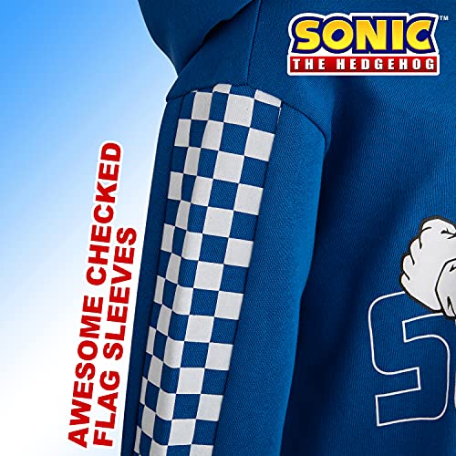 Sonic The Hedgehog Sudadera Niño con Capucha, Hoodie De Algodon para Gamers, Sudadera Chico Joven Adolescente, Regalos para Niños, Tallas 4-14 Años (Azul, 5-6 Años)