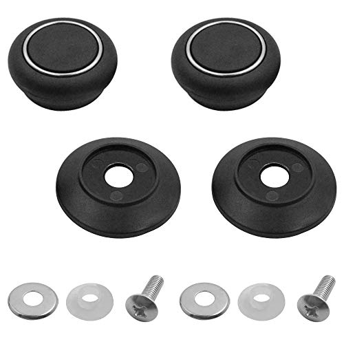 Sonku - Juego de 5 pomos para tapa de cocina universal para cacerola, hervidor de agua, tapa de cristal, color negro