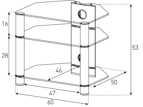 Sonorous Roxy RX2140 Claro Cristal y Plata Aluminio Separa de Alta fidelidad Rack