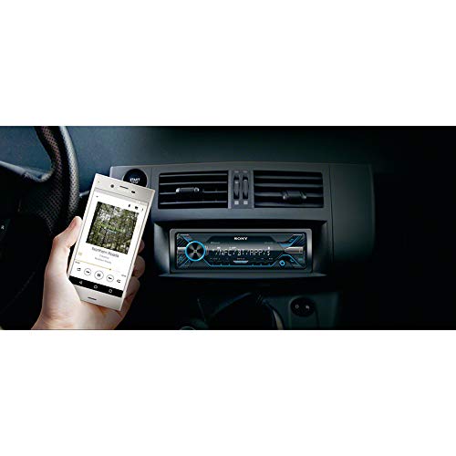 Sony DSX-A416BT - Reproductor multimedia para coche (Bluetooth, NFC, control por voz), Negro/Azul