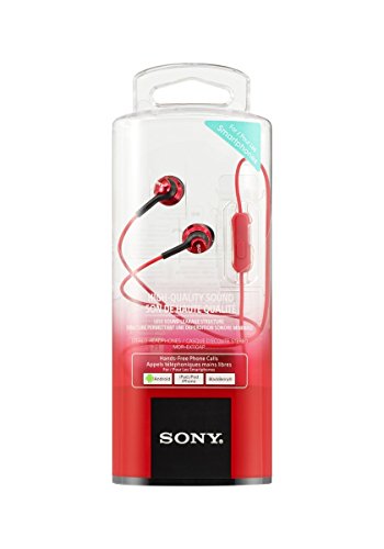 Sony MDREX110APR - Auriculares in-ear (con micrófono y control de volúmen y reproducción incorporado) color rojo