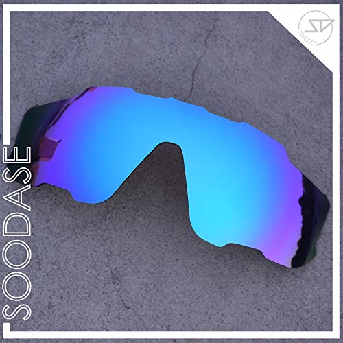 SOODASE Para Oakley Jawbreaker Gafas de sol Rojo/Azul 2 Pares Lentes de repuesto polarizadas