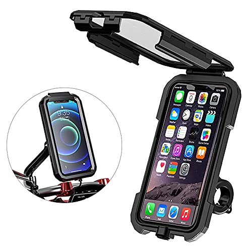 Soporte Movil Bicicleta, Soporte Movil Moto, Impermeable Universal Pantalla Táctil Sensible 360°Rotación Anti Vibración Bicicleta Soportes para 5.5-6.8" Smartphones