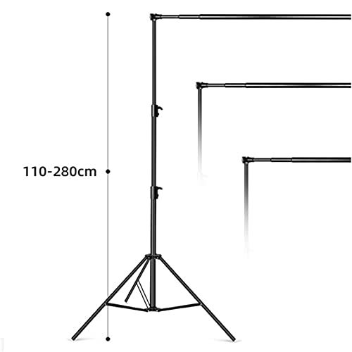 Soporte para Iluminación Fotografía Fondo Fondo Foto Fondo Tela Pole Telescópico Pole Soporte Estudio Studio Cortina Live Fondo Marco Equipo para Estudio Personal (Color : Black, Size : 280x300cm)