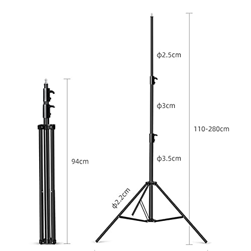 Soporte para Iluminación Fotografía Fondo Fondo Foto Fondo Tela Pole Telescópico Pole Soporte Estudio Studio Cortina Live Fondo Marco Equipo para Estudio Personal (Color : Black, Size : 280x300cm)