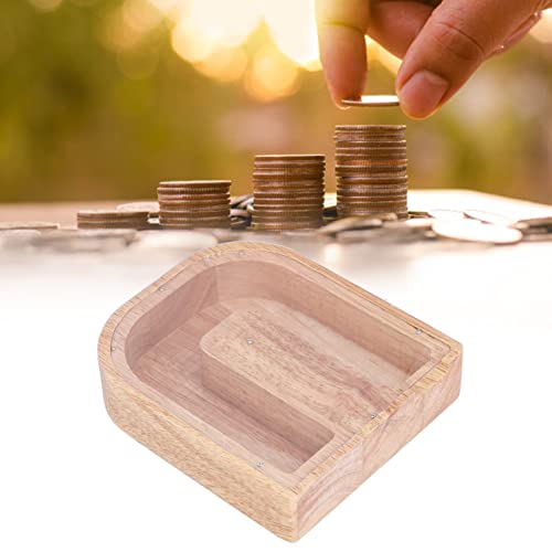 Soran Banco de Dinero con Letras para Niños, Hucha Personalizada con Letra de Madera Transparente de Madera Significativa Y Resistente para Niños(5A21)