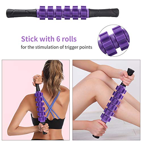 Soulpala 5pcs Foam Roller Masaje Kit con Rejilla de Liberación Miofascial, con Rodillos de Espuma, Roller Stick, Bolas Masaje y Bandas de Resistencia Relajar Piernas y Partes Cuerpo Adoloridas