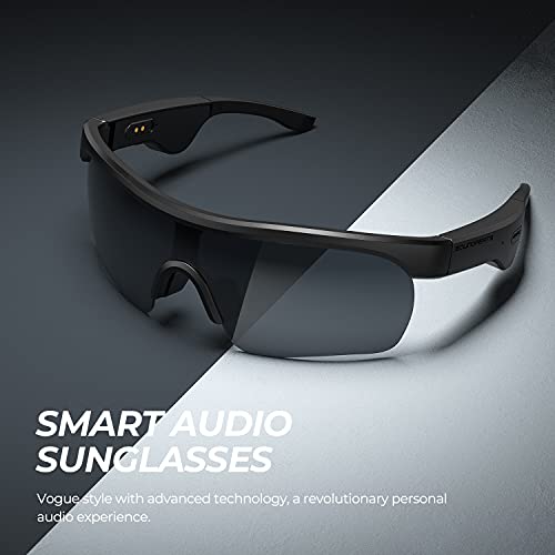 SoundPEATS Gafas Smart con Auriculares Bluetooth, Gafas de Sol Inteligentes, Qualcomm APTX HD, 5 Horas, Sonido Privado, 4 Micrófonos Gafas de Conducción Manos Libres