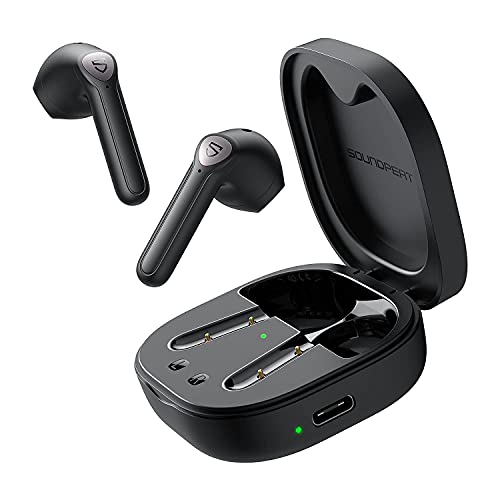 SoundPEATS TrueAir2 + [Versión de Actualización] Auriculares Bluetooth con Carga Inalámbrica, Auriculares Internos con 4 Micrófonos, Bluetooth 5.2 TrueWireless, Reducción de Ruido CVC 8.0, 25h