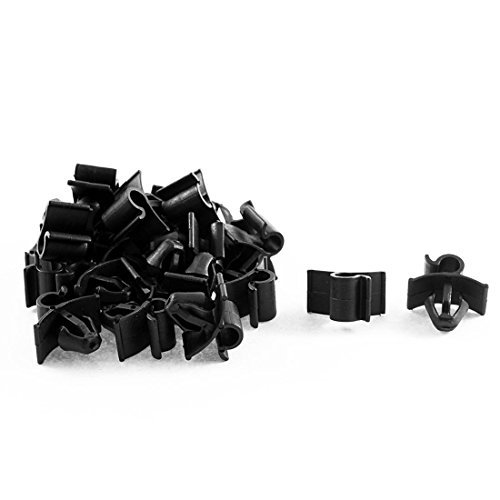 sourcing map 22Pcs Cierre Clip de Vehículo Capó Soporte Barra 1cm Grapa Negro 11mm Agujero