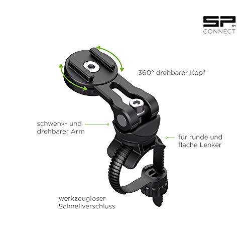 SP Connect Soporte de teléfono móvil para bicicleta, resistente al agua, para manillar de bicicleta, para todos los teléfonos inteligentes como iPhone Samsung