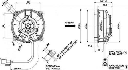 SPAL COOLER FAN, ventilador, ventilador axial 250M³ SUCCIÓN D109-D96 T = 48 / VA32-A101-62A 12V