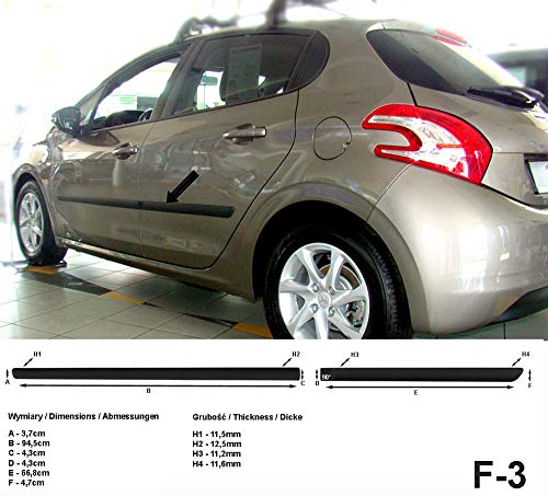 Spangenberg Protectores laterales negros para Peugeot 208 Hatchback 5 puertas a partir de 2012- F3 (3700003)