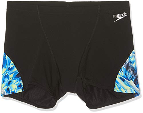 Speedo Allover Digital V Panel Aquashort Am Bañador, Hombre, Plateado (black/Navy/ink blue), Talla Fabricante: 36