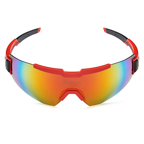 Spiuk Sportline Gafas Ciclismo Profit, Adultos Unisex, Rojo, Unico