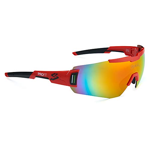 Spiuk Sportline Gafas Ciclismo Profit, Adultos Unisex, Rojo, Unico