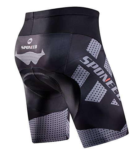 Sponeed - Pantalones cortos de ciclismo para hombre, acolchados