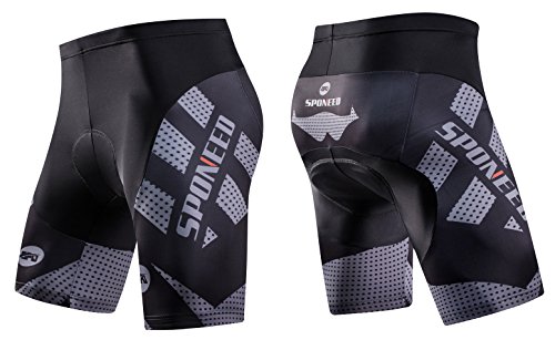 Sponeed - Pantalones cortos de ciclismo para hombre, acolchados