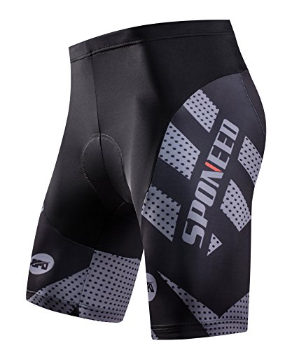 Sponeed - Pantalones cortos de ciclismo para hombre, acolchados