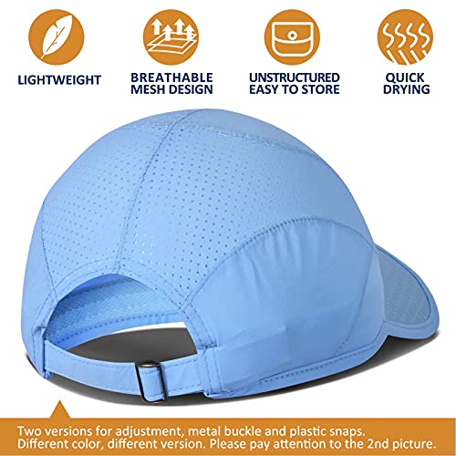 Sport Cap,Soft Brim Lightweight Waterproof Running Hat Breathable Baseball Cap Quick Dry Sport Caps Cooling Portable Sun Hats for Men and Woman Performance Workouts and Outdoor Activities Sky Blue