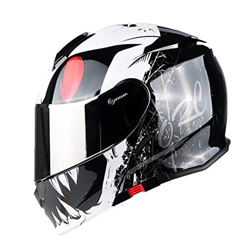 Sportinents 1 Unids Dual Visor Flip Up Casco Modular Cara Completa Motocross Head Protección Casco Yellow Monster L