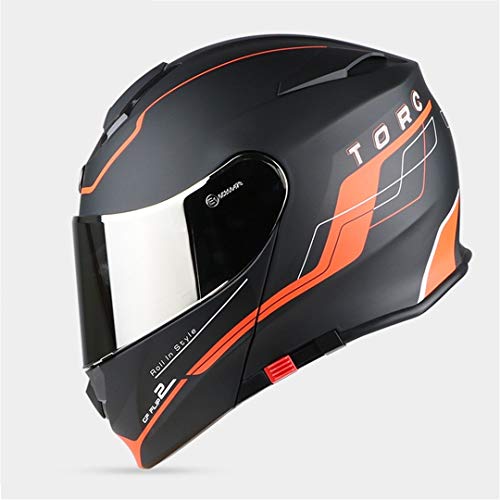 Sportinents 1 Unids Dual Visor Flip Up Casco Modular Cara Completa Motocross Head Protección Casco Yellow Monster L