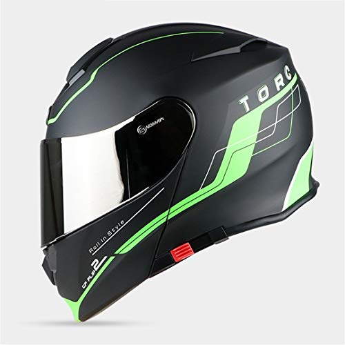 Sportinents 1 Unids Dual Visor Flip Up Casco Modular Cara Completa Motocross Head Protección Casco Yellow Monster L