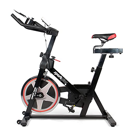 SportPlus Speedracer/Speedbike, soporte para tableta, aplicación conectada, compatible con cinturón pectoral, Bluetooth, volante de inercia de aprox. 13 kg, resistencia ajustable, SP-SRP-2100-i