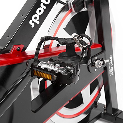 SportPlus Speedracer/Speedbike, soporte para tableta, aplicación conectada, compatible con cinturón pectoral, Bluetooth, volante de inercia de aprox. 13 kg, resistencia ajustable, SP-SRP-2100-i