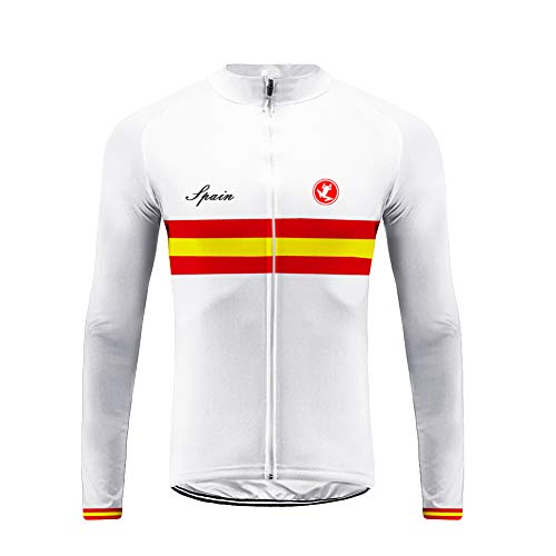 Sports Wear Bandera Nacional Raya Designs Ropa Ciclismo Maillot Primavera&Otoño de Ciclistas Top Mangas Largas-Dehera