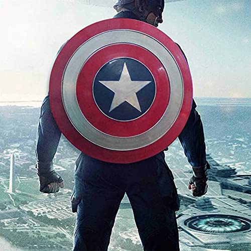 SPOTOR 47CM Escudo Capitan America Metal Movie Edition Bar Creative Pared Colgante 1 à 1 Escudo CapitáN AméRica Disfraz Accesorios de Cosplay para decoración Juguete SuperhéRoe