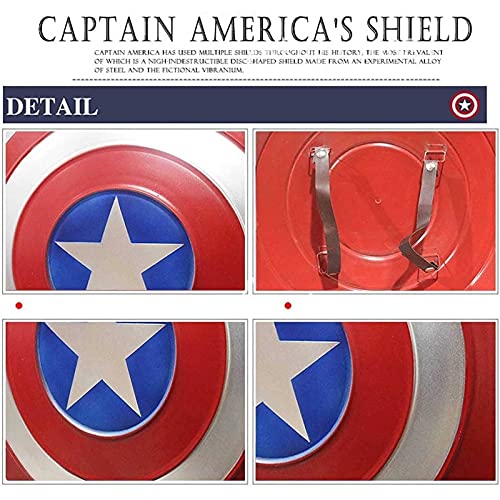 SPOTOR 47CM Escudo Capitan America Metal Movie Edition Bar Creative Pared Colgante 1 à 1 Escudo CapitáN AméRica Disfraz Accesorios de Cosplay para decoración Juguete SuperhéRoe