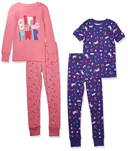 Spotted Zebra Unisex bebé 4-piece Snug-fit Cotton Pajama Set multicolor Girl Power 12 - 18 Months