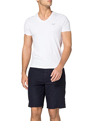 Springfield Bermuda Lino, Azul Medio, 38 para Hombre