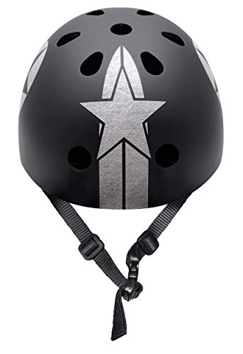 Stamp Jh674112 Skate Helmet Black Star with HEADRING, Unisex niños, Negro, 6+