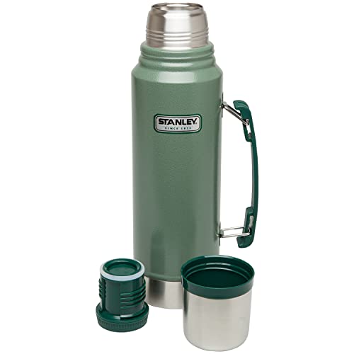 Stanley Classic Legendary Bottle 1L Hammertone Green - Botella Termica 1 Litro de Acero Inoxidable - Se Mantiene Caliente o Frío 24 Horas - Termo Cafe Sin BPA - Apto para Lavavajillas