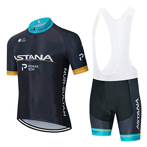 STEPANZU Ciclismo Maillot Hombre Manga Corta + Pantalones Cortos Culote Conjunto de Ropa Ciclismo Transpirable para Deporte al Aire Libre Bicicleta Montaña