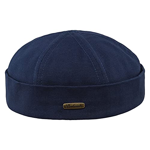 Sterkowski Docker Beanie Cap | 100% algodón | 54 – 65 cm Todo el año invierno y verano Harbour Navy | Gorra de trabajo marinero sin alboroto Skullcap Fisherman Trawler Warm Mens Cap