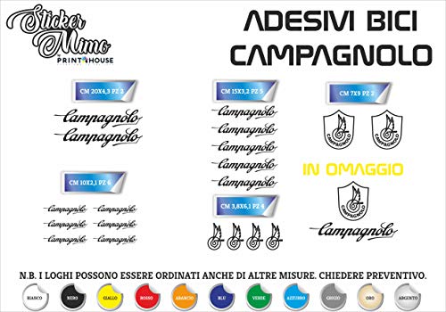 Sticker Mimo Juego de Pegatinas de Campagnolo Cortadas Individualmente, Pegatinas compatibles con Kit de Pegatinas Personalizadas de Color Negro