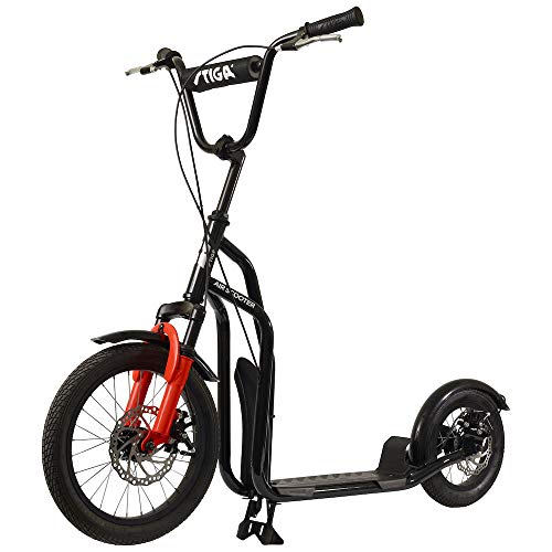 Stiga Air Scooter 16 SA Patinete kickbike, Unisex-Youth, Negro y Roja