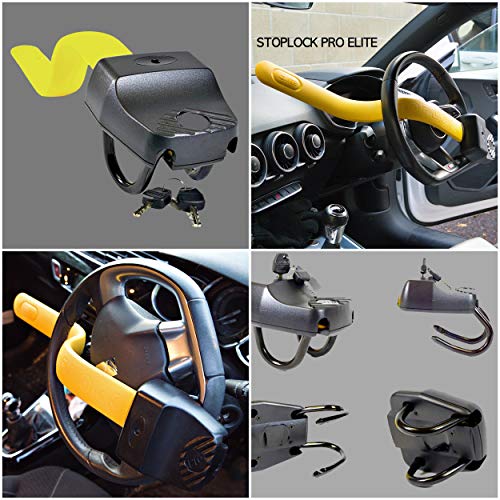 Stoplock Pro HG 150-00 - Barra Antirrobo para Volante de Coche, Resistente y Segura, Ajuste Universal, Incluye 2 Llaves y Bolsa de Transporte