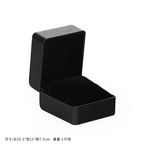 Storage Box Caja de reloj de cuero negro Pulsera Joyas de pantalla Caja de regalo Caja de regalo Caja de regalo de regalo portátil (Color : Black, Size : One size)