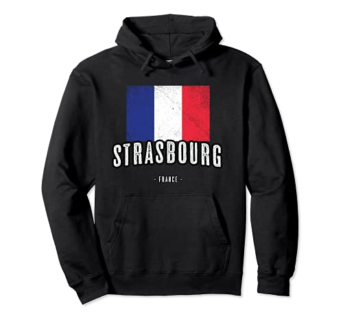 STRASBOURG - Francia | FR Ciudad Bandera, Drapeau Français - Sudadera con Capucha