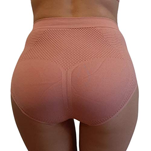 STV Bragas moldeadoras de mujer Ropa interior de cintura alta Vientre plano Lencería suave sin costuras Agradable de llevar Rosa viejo - L