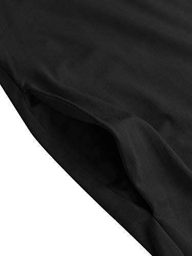 Style Dome Mono de Verano para Mujer Casual Ajustable Correa Pantalones de Trabajo Flojo Playa Largo Sin Mangas Monos con Bolsillo Invierno B-Negro XL