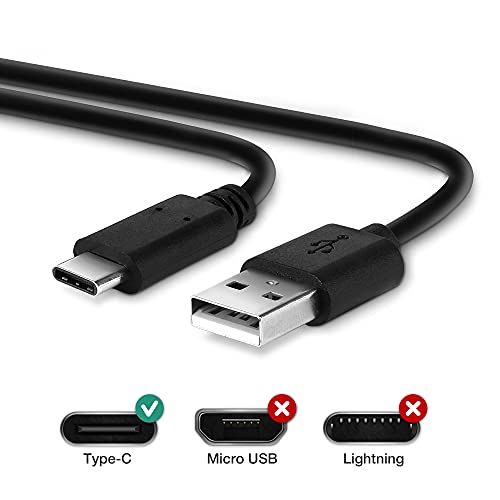 subtel® Cable de Datos USB 1,0m Compatible con GoPro Hero 5, 6, 7, 8, 9, 10, MAX, MAX 360, Fusion Cable Carga USB C Type C a USB A 2.0 3A Negro PVC