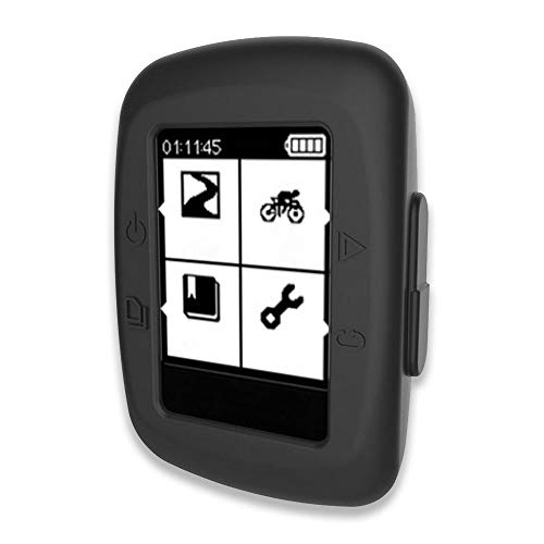 subtel® Tapa Trasera Compatible con Garmin Edge 200 / Edge 500 Silicone Funda Protectora Case Cover Etui Sleeve Negro